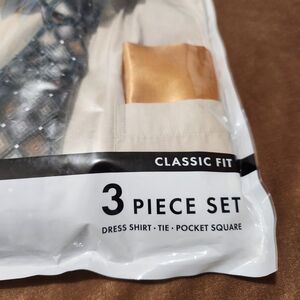 Bespoke New York 3pcs Long Sleeve Dress Shirt Medium Beige Classic